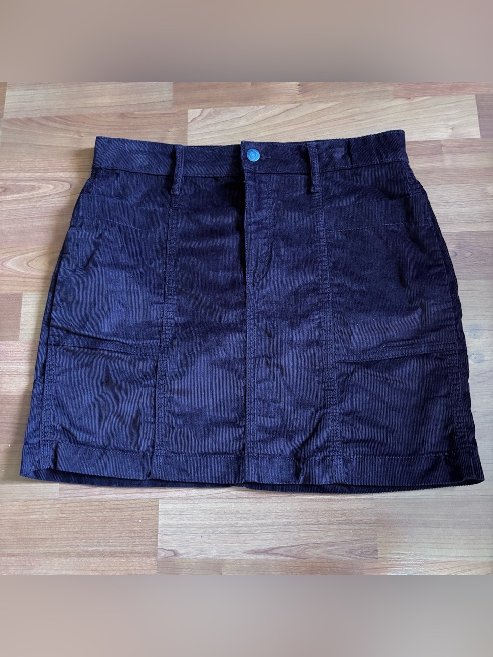 Womens Old Navy brown purple plum corduroy skirt size 6